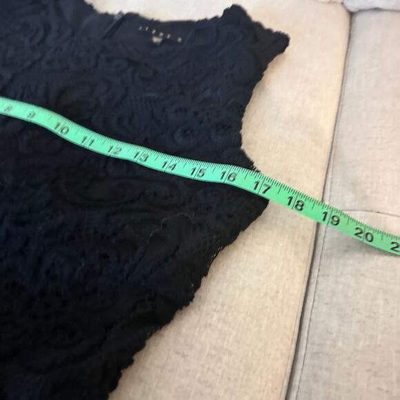 Tiana B Fit & Flare Dress Womens Sz 6 Navy Floral Lace Elegant Party Career Work - Picture 8 of 12